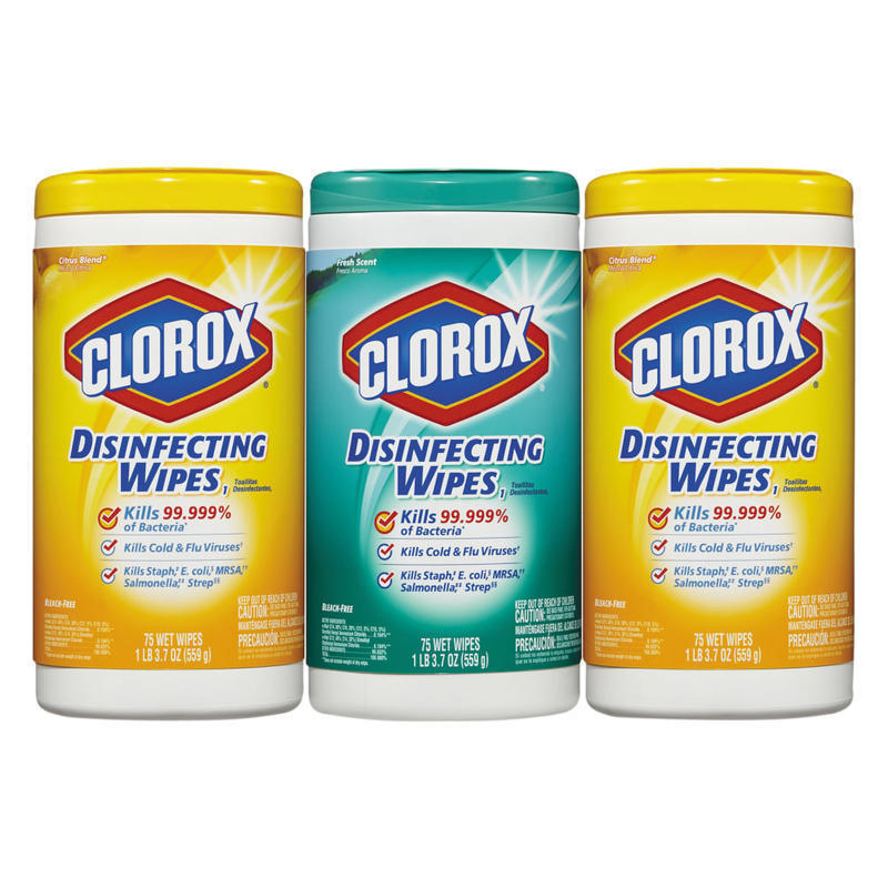 Clorox Disinfecting Bleach Free Cleaning Wipes Value Pack, 75 Count Each, Pack of 3 (Min Order Qty 4) MPN:CLO30208PK