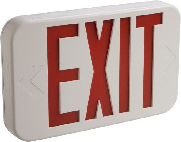 Illuminated Exit Sign: 1 & 2 Face, Field Selectable Red or Green Face, 3 Watt, White, Thermoplastic, LED MPN:APX7RG