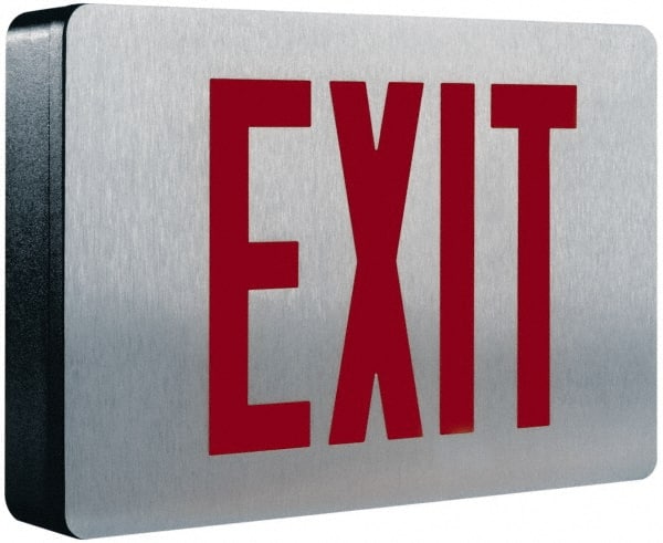 2 Face, 0.98, 1.04 Watt, Black, Aluminum, LED, Illuminated Exit Sign MPN:CX62