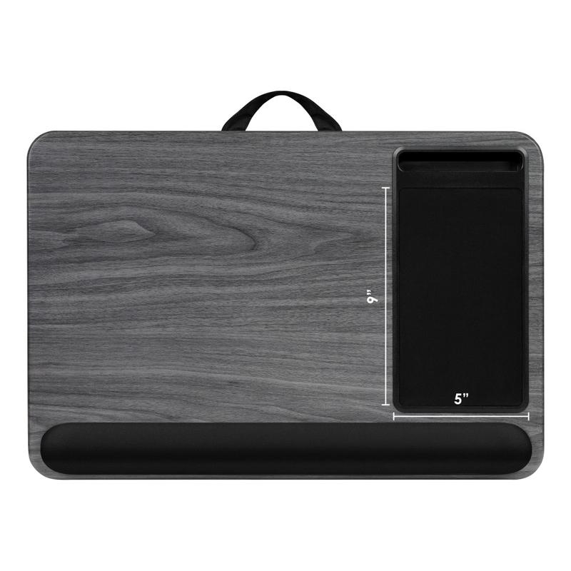 LapGear Home Office Pro Lap Desk, 21.1in x 14in x 2.6in, Gray Woodgrain (Min Order Qty 2) MPN:91595