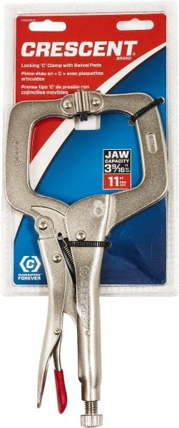 Locking Plier: 4'' Jaw Capacity, C-Clamp Jaw MPN:C11CCSVN