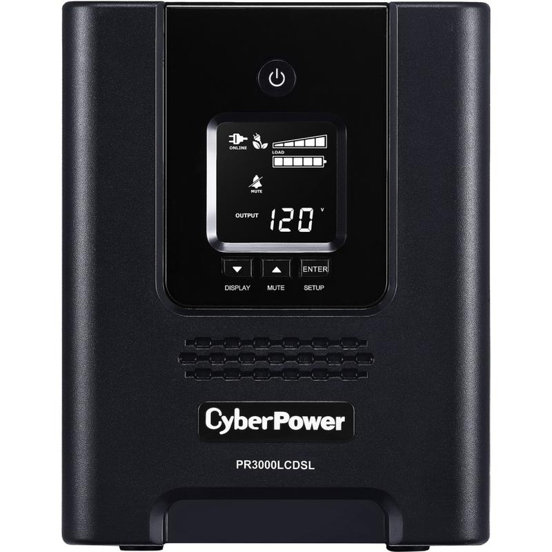 CyberPower PR3000LCDSL Smart App Sinewave UPS Systems - 3000VA/2700W, 120 VAC, NEMA L5-30P, Mini-Tower, Sine Wave, 7 Outlets, LCD, PowerPanel Business, $375000 CEG, 3YR Warranty MPN:PR3000LCDSL