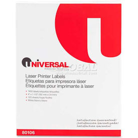 Universal® Laser Printer Permanent Labels 1-1/3 x 4 White 1400 Labels UNV80106