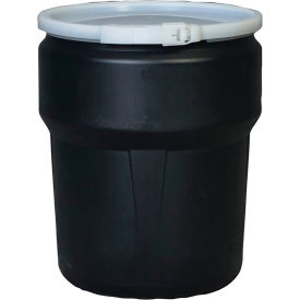 Eagle® Lab Pack Open Head Poly Drum Plastic Lever Lock 10 Gallon Capacity Black 1609BLK