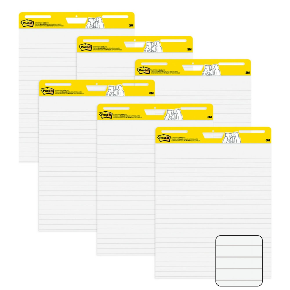 Post-it Easel Pads, 25 in x 30 in, 6 Pads, 30 Sheets/Pad, 30 Sheets/Pad, Great for Virutal Teachers and Students, Yellow MPN:561WLVAD6PK