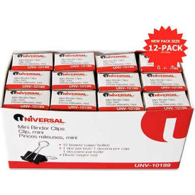 Universal® Steel Wire Mini Binder Clips Black/Silver 1/2