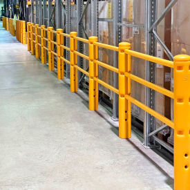 McCue SafeStop Pedestrian Barrier Rail Kit 5'L Yellow Pack of 3 SPB-K-RAL-307