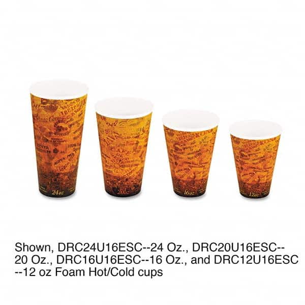 Foam Hot/Cold Cups, 16 oz, Brown/Black, 1000/Carton MPN:DCC16U16ESC