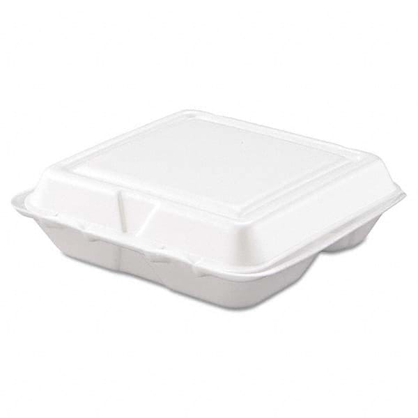 Carryout Food Container, Foam, 3-Comp, White, 8 x 7 1/2 x 2 3/10, 200/Carton MPN:DCC80HT3R