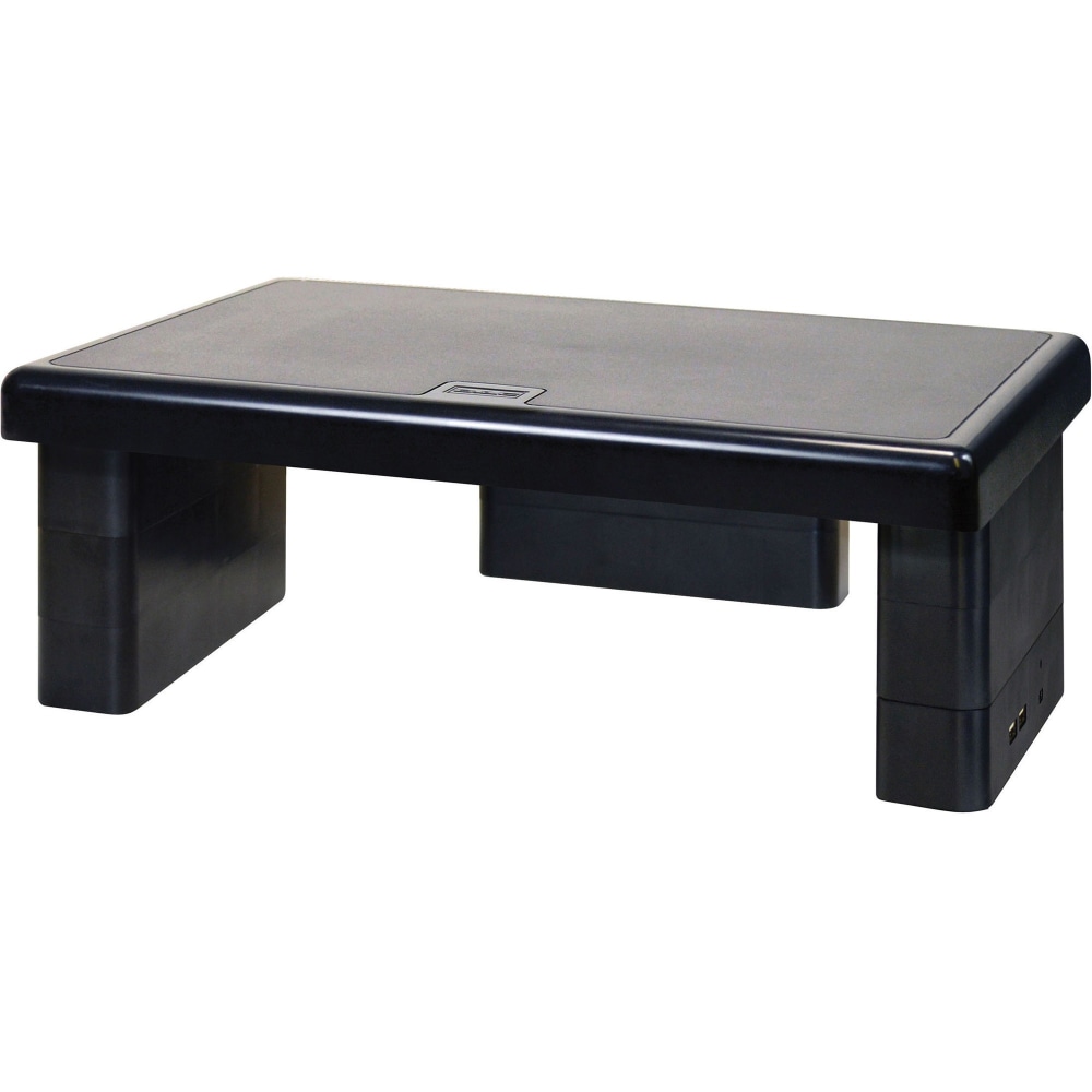 DAC Stax Ergonomic Height Adjustable Monitor Stand with 2 USB Ports - 66 lb Load Capacity - 4.8in Height x 13in Width x 10.5in Depth - Black (Min Order Qty 2) MPN:02159