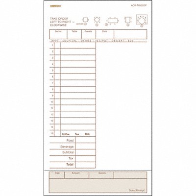 Guest Checks  Receipts PK4 MPN:ACR -T6932SP