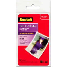 Scotch® Self-Sealing Laminating Pouches Glossy 2 15/16 x 3 15/16 Wallet Size 5/Pack PL903G