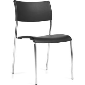 Offices to Go™ Armless Stack Chair - Plastic - Black 1221BOTG