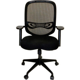 ShopSol Office Room Chair - Fabric Seat with Adjustable Mesh Back - Black 1010387