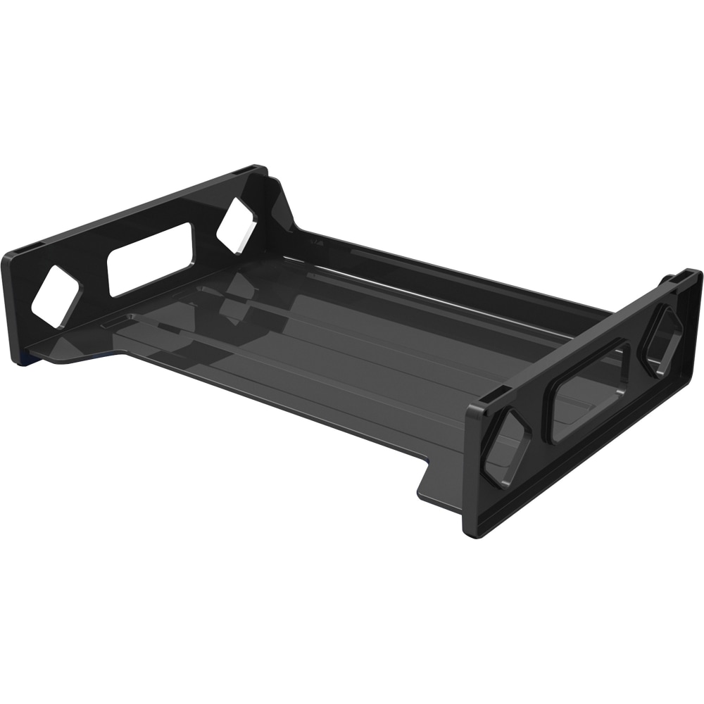 Deflecto Sustainable Office Stackable Desk Tray - 2.8in Height x 13in Width x 9in DepthDesktop - Durable, Stackable - 30% Recycled - Black - Plastic - 1 Each (Min Order Qty 8) MPN:391104