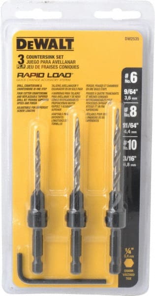 Countersink Set: 3 Pc, 4 Flute MPN:DW2535