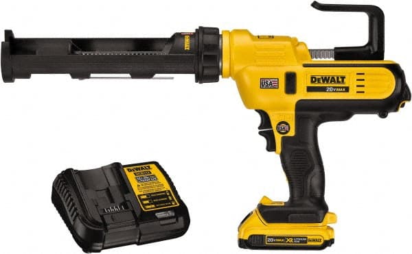 Cordless Caulk & Adhesive Gun: 10 oz, Half Barrel Frame MPN:DCE560D1
