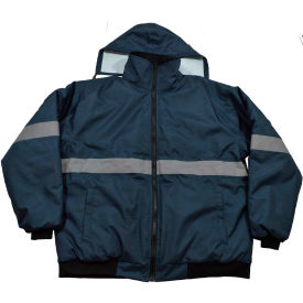 Petra Roc Enhanced Visibility Quilted Bomber Jacket ANSI Class 8 Navy Blue 4X NVBJ-S1-4XL NVBJ-S1-4X