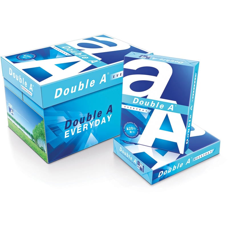 Double A Everyday Multi-Use Printer & Copy Paper, 10 Reams, White, Letter (8.5in x 11in), 5000 Sheets Per Case, 20 Lb, 96 Brightness MPN:851120