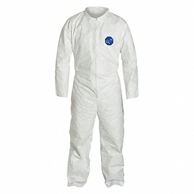 Collared Coverall Elastic White 4XL PK25 MPN:TY120SWH4X0025NF
