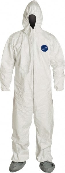 Disposable Coveralls: Size 4X-Large, 1.2 oz, Film Laminate, Zipper Closure MPN:TY122SWH4X0025N