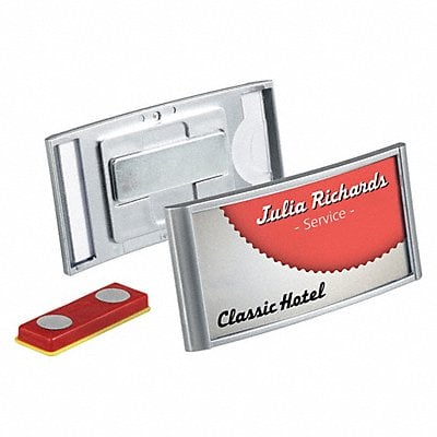 Badge Holder Magnetic Silver PK10 MPN:854223