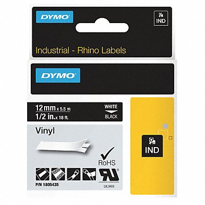 Label Tape Cartridge Vinyl 18 ft.L 1/2 W MPN:1805435