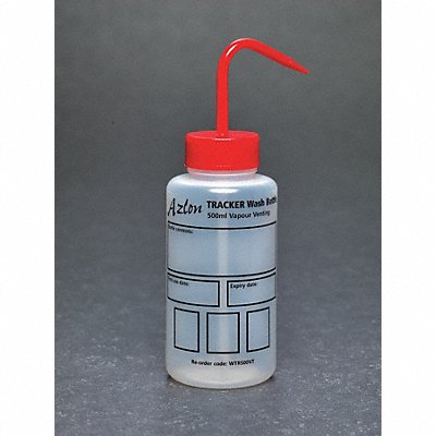 Wash Bottle 500mL Std Spout Plastic PK5 MPN:506995-0004