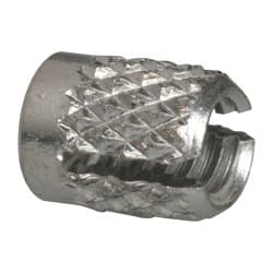 #6-32 UNC Stainless Steel Flush Press Fit Threaded Insert for Plastic MPN:240-006-CR