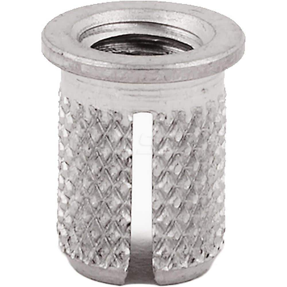 Press Fit Threaded Inserts, Product Type: Flanged , Material: Stainless Steel , Drill Size: 0.2500 , Finish: Uncoated , Thread Size: M5  MPN:260-M5-CR