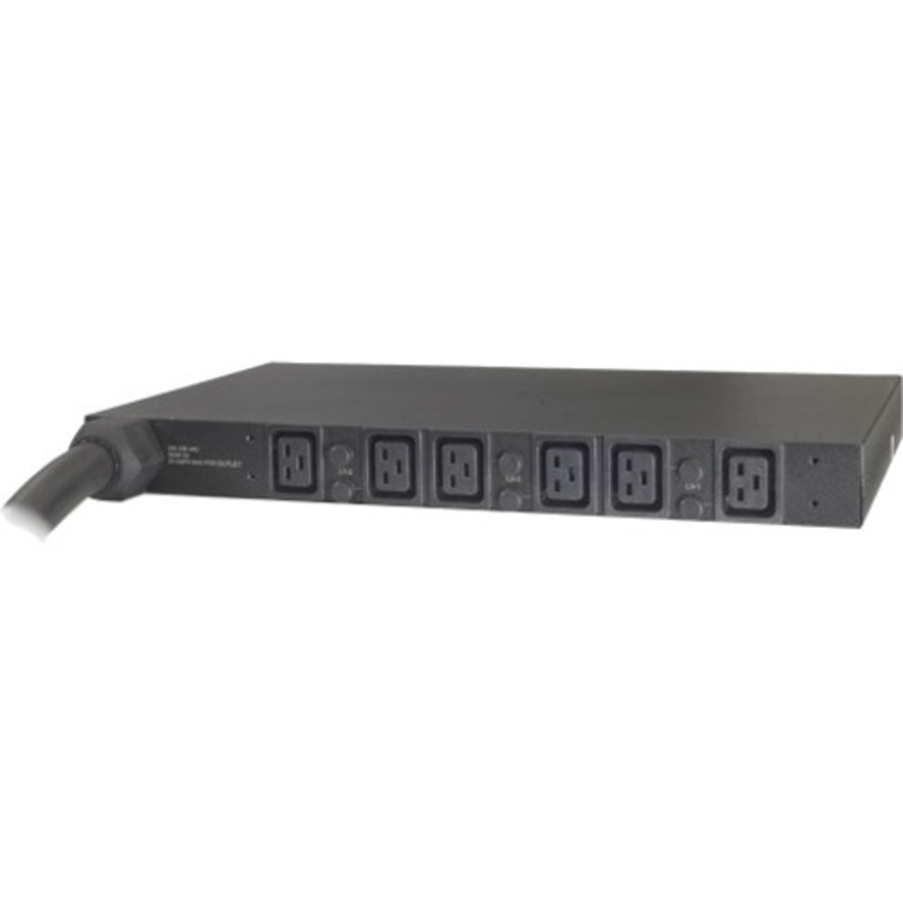 APC Basic Rack PDU - Power distribution strip (rack-mountable) - AC 208 V - 3-phase - input: Hubbell CS8365C - output connectors: 6 (IEC 60320 C19) - 1U - 8 ft cord - for P/N: SMTL1000RMI2UC, SMX1000C, SMX1500RM2UC, SMX1500RM2UCNC, SMX750C, SMX750CNC MPN: