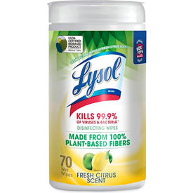 Lysol® Disinfecting Wipes II Fresh Citrus 70 Wipes/Canister 6 Canisters/Carton 19200-49128