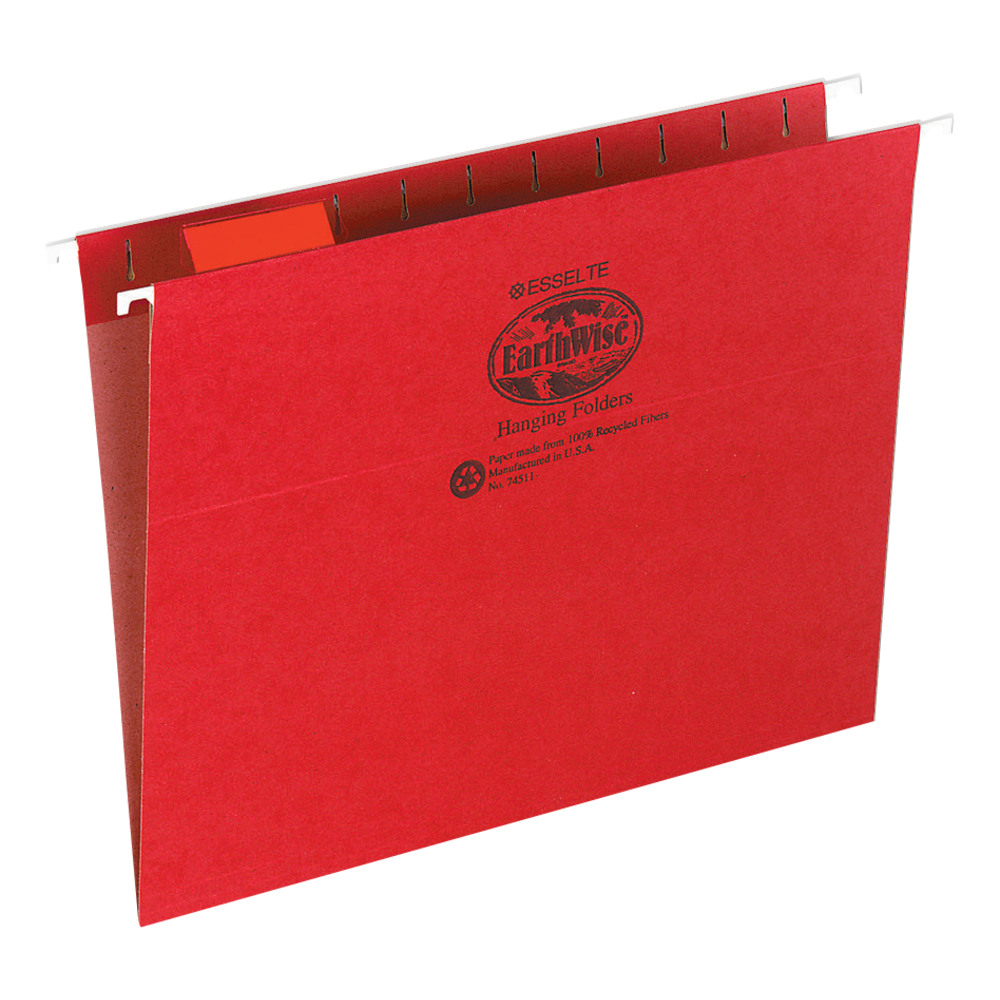 Pendaflex Earthwise Hanging File Folders, Letter Size, Red, Pack Of 25 (Min Order Qty 2) MPN:74511