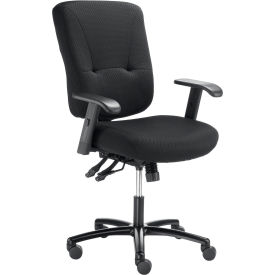 Interion® Big & Tall Manager Chair With High Back & Adjustable Arms Fabric Black 489277