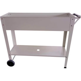 Hanover Galvanized Steel Mobile Raised Planter Cart with Wheels 16