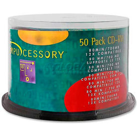 Compucessory CD-RW Discs 72102 12X 700MB/80Min Branded Spindle 50/Pk Silver 72102