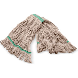 Carlisle® 4-Ply Anti-Microbial Looped End Mop w/ Green Band Medium Natural - Pkg Qty 12 369320M00
