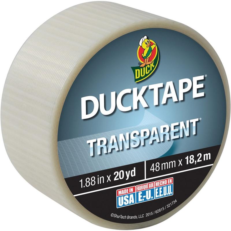 Duck Transparent Duct Tape - 20 yd Length x 1.90in Width - 1 Each - Transparent, Clear (Min Order Qty 9) MPN:241380