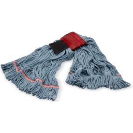 Carlisle® Looped End Mop w/ Scrubber & Red Band Large Blue - Pkg Qty 12 369424S14