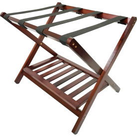 Standard Wood Luggage Rack with Shoe Shelf - Walnut Finish - Pkg Qty 4 LRWSTD-SR01