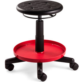 Bevco® V3 Value-Line Maintenance Repair Shop Stool w/ Adj. Height Backless PU Seat Black V3081P