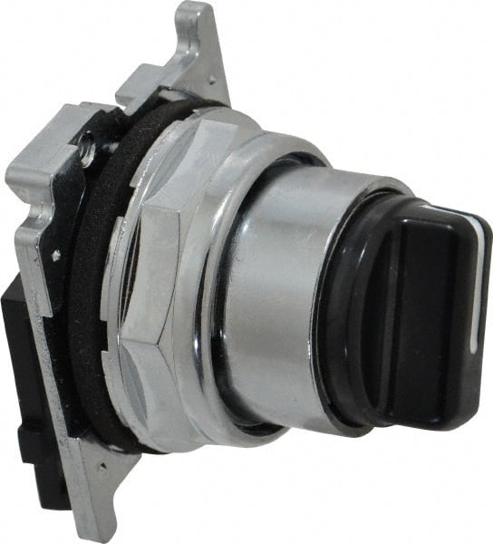 Selector Switch: 2 Positions, Maintained (MA), 0.5 Amp, Black Knob MPN:10250T1311
