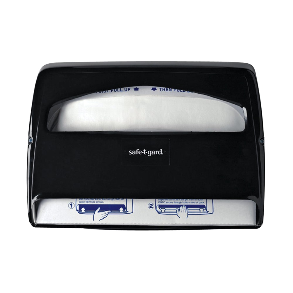 Safe-T-Gard 1/2-Fold Seat Cover Dispensing System, 11-3/4inH x 16-3/8inW x 2-1/2inD, Black (Min Order Qty 6) MPN:57748