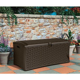 Suncast DBW7000 Resin Wicker Outdoor Storage Deck Box 71.7 Gallon 47-1/2