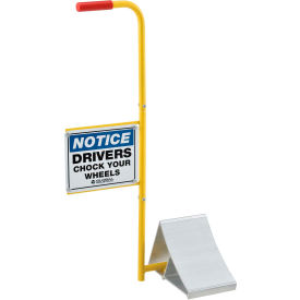 GoVets™ Aluminum Wheel Chock with Safety Sign & Handle 990988