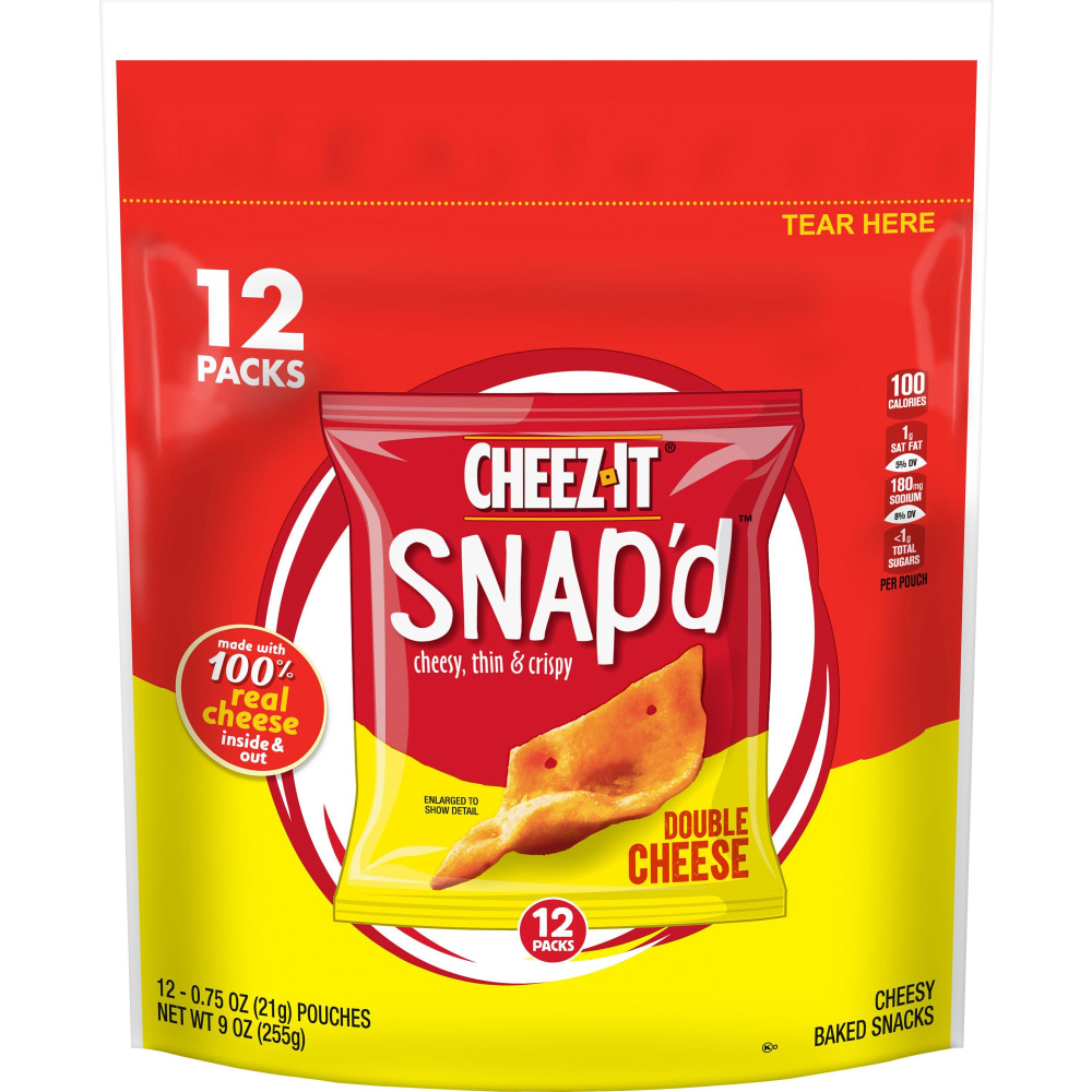Cheez-It Snap-d Double Cheese Crackers - Cheese - 0.75 oz - 12 / Box (Min Order Qty 5) MPN:11924