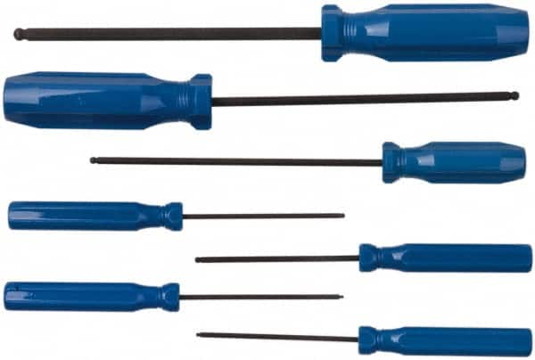 7 Piece, 1.3 to 5mm Ball End Hex Driver Set MPN:90607