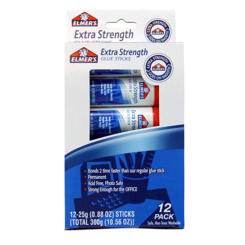 Elmers Extra-Strength Office Glue Sticks, 0.88 Oz., Pack Of 12 (Min Order Qty 6) MPN:E532