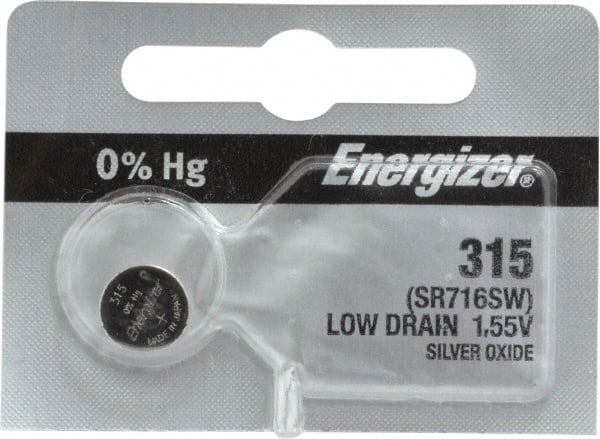 Button & Coin Cell Battery: Size 315, Silver Oxide MPN:315TZ