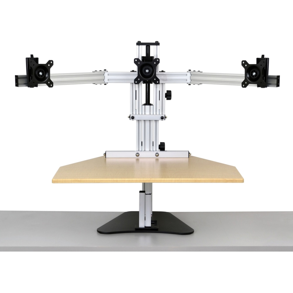 Ergo Desktop Kangaroo Tri-Elite - Stand - for 3 LCD displays / keyboard / mouse - maple - desktop MPN:TKE-MAP-FA-S